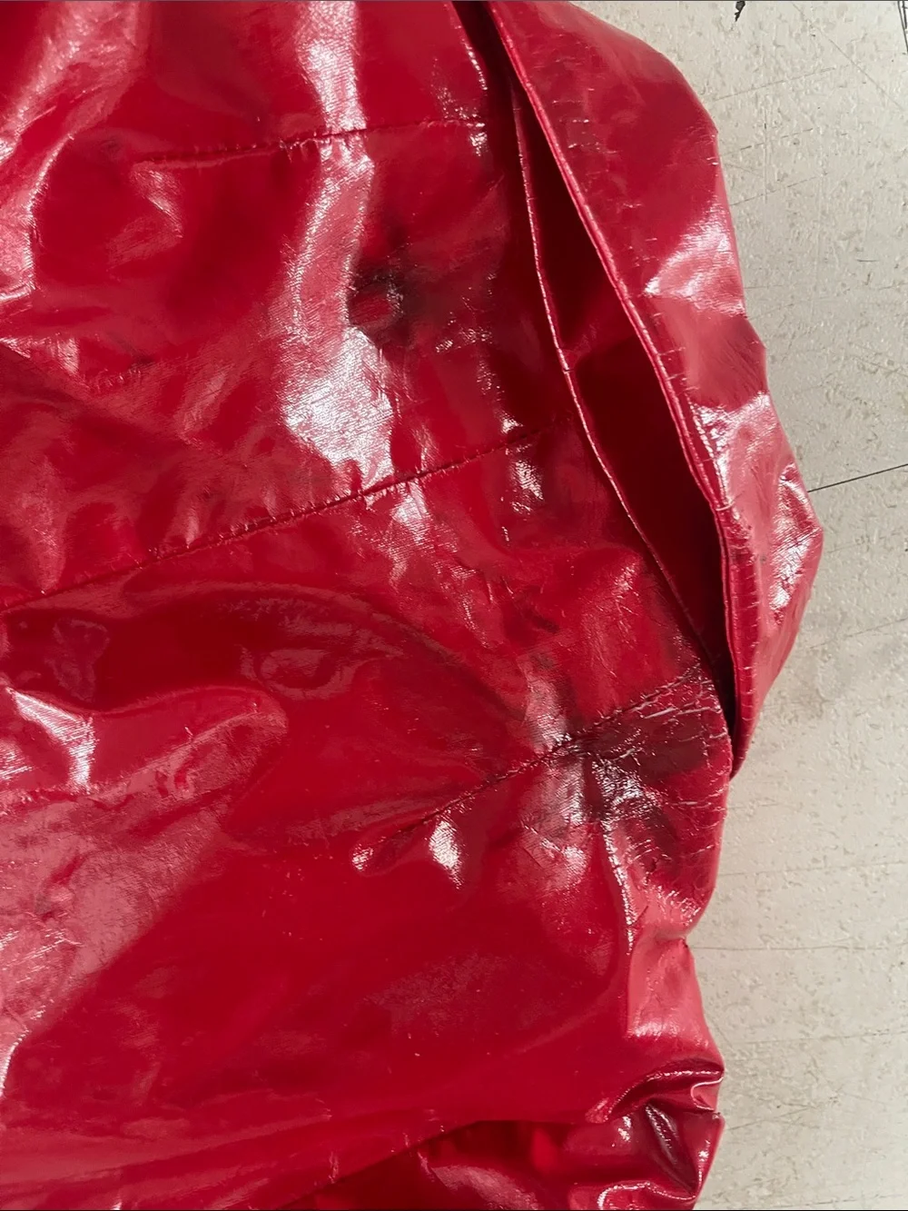 Alessandro Dell'Acqua Red Patent Trench Coat